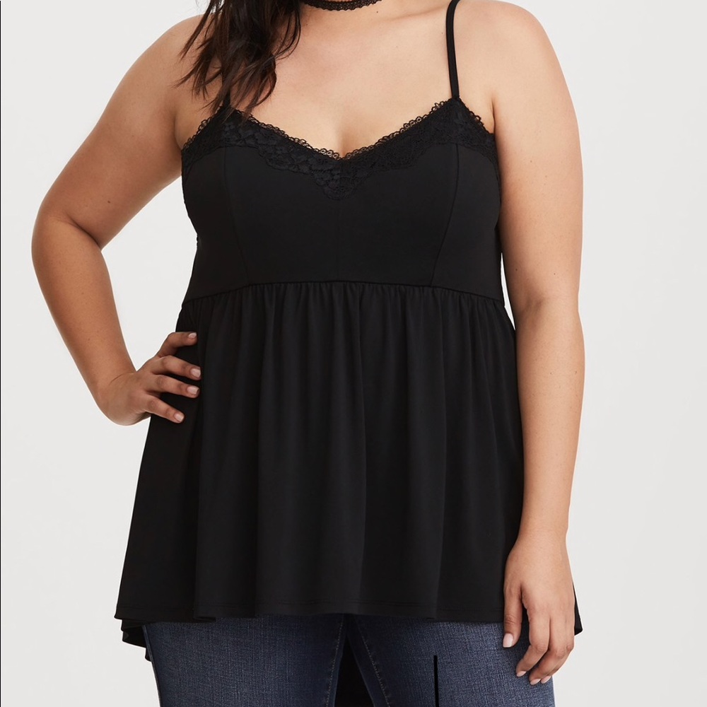 Torrid Lace Trim Babydoll Top -00